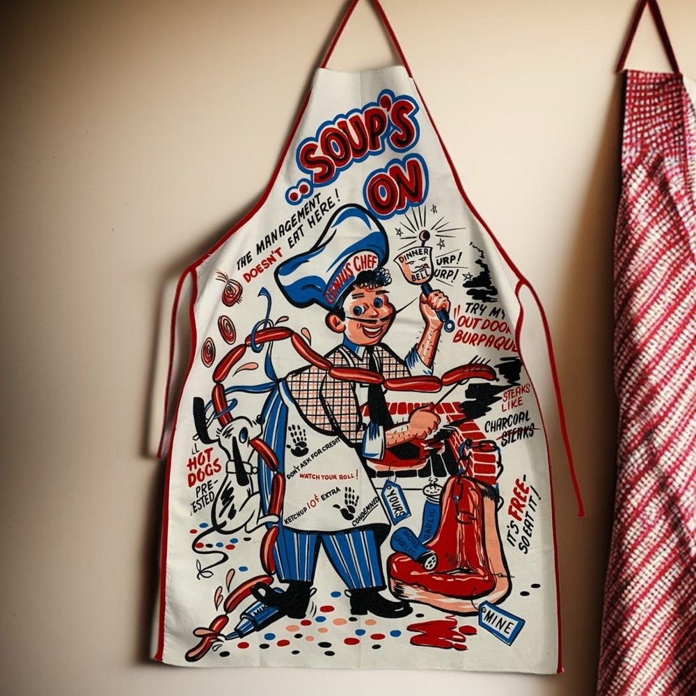 Vintage 50’s Graphic Novelty BBQ Apron